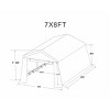 7x12 FT Outdoor Heavy Duty Metal Storage Shelter Shed,Carport With 2 Roll Up Zipper Doors,Patio Portable Garage Kit Tent-Coolbibila - 4 of 4