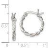 Black Bow Jewelry Twisted Double Round Hoop Earrings in Sterling Silver, 17mm (5/8 In) - 3 of 4