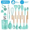 NewHome "35-Piece Kitchen Utensil Set with Holder, Spatulas, Turner, Tongs, Measuring Cups, Egg Whisk & More" Blue - 2 of 4