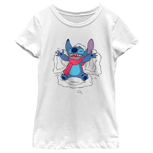 Lilo & Stitch Girl's Fa La La La Angel T-Shirt White