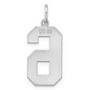 Black Bow Jewelry Sterling Silver, Athletic Collection, Large Polished Number 6 Pendant - 4 of 4