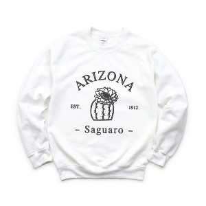Simply Sage Market Women's Graphic Sweatshirt Embroidered Arizona Flower - Black - 1 of 4