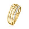 Ross-Simons 0.10 ct. t.w. Bezel-Set Diamond Multi-Row Ring in 14kt Yellow Gold - 3 of 4