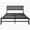 TIRAMISUBEST Full/Queen  Platform Bed Frame Rustic Vintage Wood Headboard Industrial Black Metal 9 Leg 12 Slats Noise Free Under Bed Storage - 3 of 4