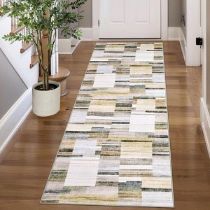 Checkered Plaid Area Rug, Soft Faux Wool, 8x10, Washable, Anti Slip, Large Carpet for Entryway, Bedroom, Living Room, Kitchen, Dining Room - 1 of 4