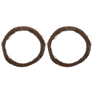 Unique Bargains Metal Door Window Decorations Hoop Rattan Wreaths 2 Pcs - 1 of 4