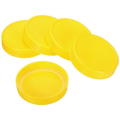 Unique Bargains Leak-Proof Plastic Mason Jar Lids with Silicone Sealing Ring 8 Pcs