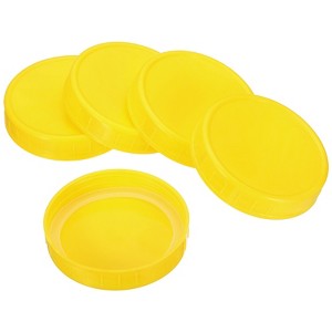 Unique Bargains Leak-Proof Plastic Mason Jar Lids with Silicone Sealing Ring 8 Pcs - 1 of 4