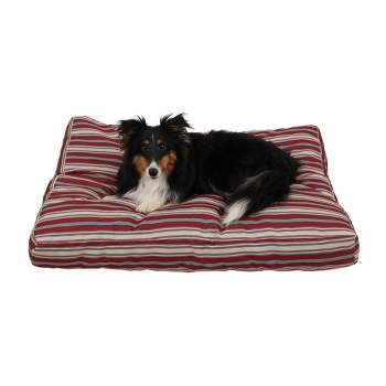 Carolina Pet Company Striped Faux Gusset Jamison Dog Bed - Red