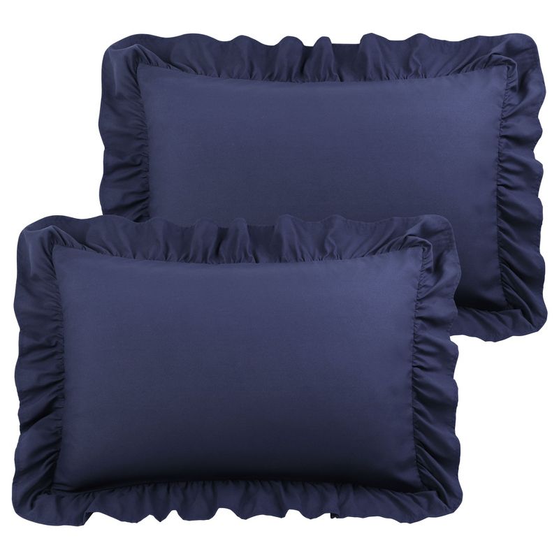 PiccoCasa 100% Brushed Microfiber Ruffled Soft Breathable Envelope Closure Pillowcases 2 Pcs, 1 of 6
