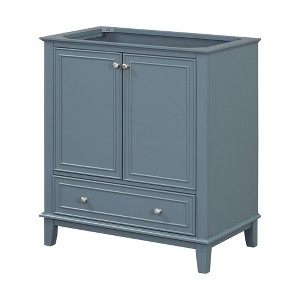 Vynxaria 30-inch Blue Bathroom Storage Cabinets - Multi-functional Vanity Base without Sink - 1 of 4