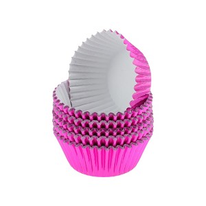 Unique Bargains Solid Color Disposable Baking Cups Aluminum Foil Greaseproof Paper 1.97"x1.18" 100 Pcs - 1 of 4