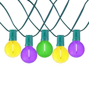 Novelty Lights 25 Feet G40 LED Patio String Light Set with 25 Bulbs, Weather Resistant Shatterproof Replaceable Globe Bulbs, Green Wire - 1 of 4