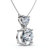 Pompeii3 Certified 14Ct Two Stone Diamond Drop Pendant 14k Gold FG/VS Lab Created - 3 of 4