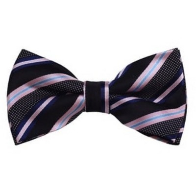 Men's Stripe Color 2.75 W And 4.75 L Inch Pre-Tied adjustable Bow Ties