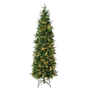 National Tree Company First Traditions Pre-Lit LED Slim Duxbury Artificial Christmas Tree Warm White Lights