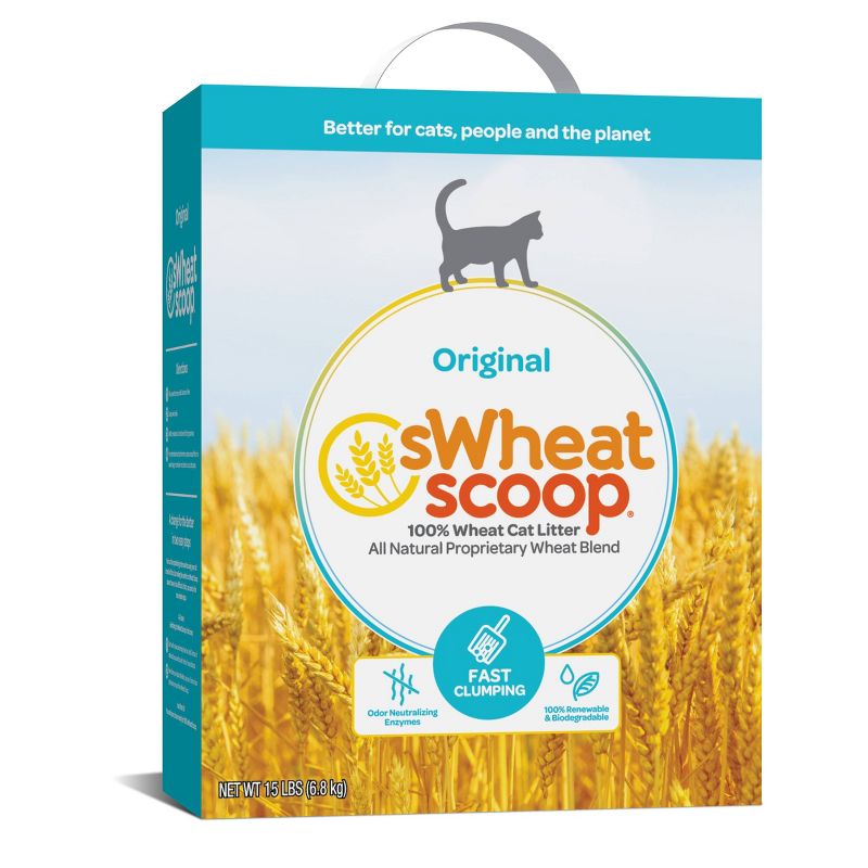 sWheat Scoop Fragrance Free Clumping Natural Cat Litter - 15lbs, 1 of 6