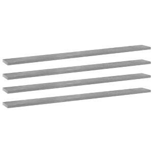 vidaXL Bookshelf Boards 4 pcs Concrete Gray 39.4"x3.9"x0.6" Engineered Wood - 1 of 1