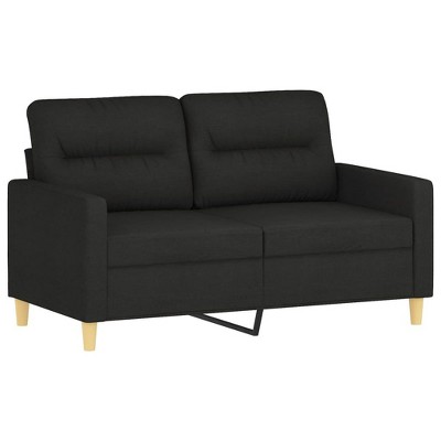 vidaXL Comfortable 2-Seater Sofa, Modern Design, Durable Metal Frame, 100% Polyester Fabric, Ideal for Living Room - Black