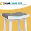 Tangkula 4 PCS Saddle Bar Stools Bar Height Backless Island Pub Chairs Kitchen Gray - 3 of 4