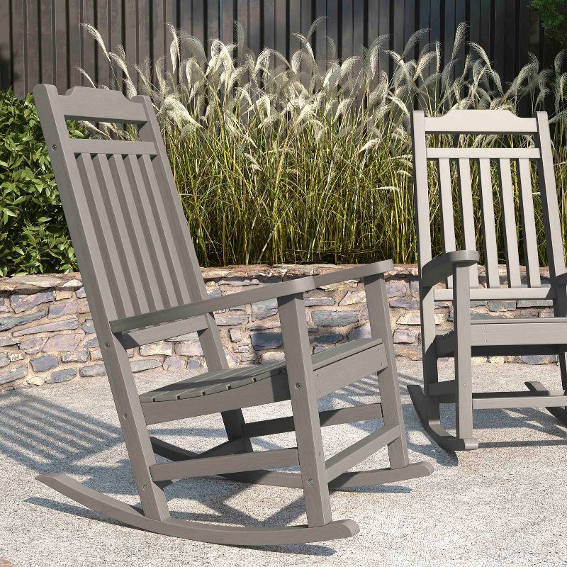 Merrick Lane Set of 2  Poly Resin Indoor/Outdoor Rocking Chairs, 6 of 14