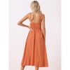 Allegra K Women's Summer Boho Casual Sleeveless Spaghetti Strap Tie Waist Flowy Maxi Sundresses - 4 of 4