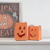 Northlight 8" Large Orange Wood Jack O Lantern Halloween Candle Lantern - 2 of 4