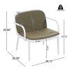 Set of 2 Outdoor Club Chairs,Patio Chairs With Water-Repellent Fabric Cushions and PP Frame,Modern Lounge Armrests Chair-Coolbibila - 4 of 4