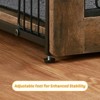 Aukfa 27 in Multi-Functional Dog Kennel Furniture - Heavy Duty Wooden Crate & End Table with Dual Doors, Adjustable Feet, Rustic Brow - 3 of 4