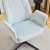 Karl Home | 28.5 inch White Velvet Dovetail Swivel Office Chair - 4 of 4