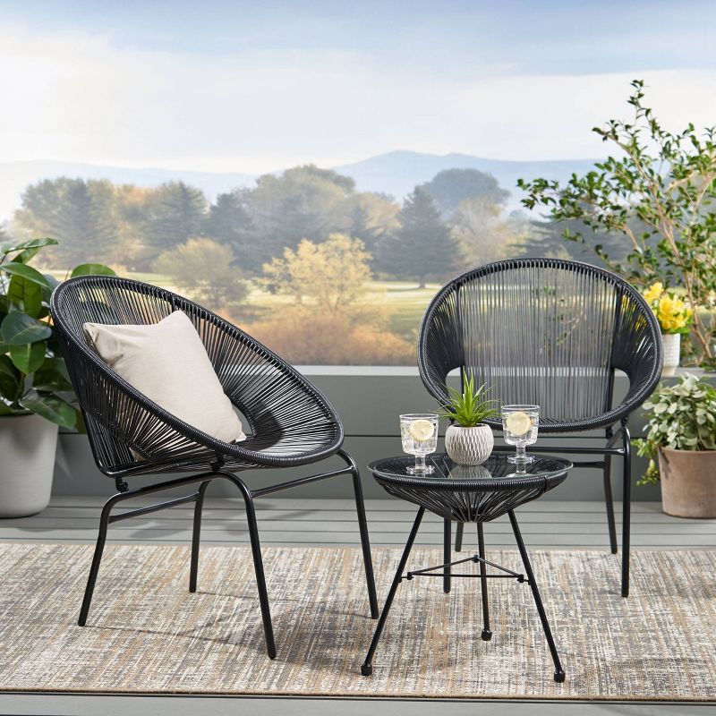 Nusa 3pc Faux Rattan Chat Set - Christopher Knight Home, 1 of 9