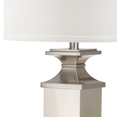 Ambler Set of 2 Nickel Table Lamps with White Cotton Drum Shades