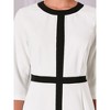 Hobemty Women's Work Winter Round Neck Contrast Color Sheath Dress - 4 of 4