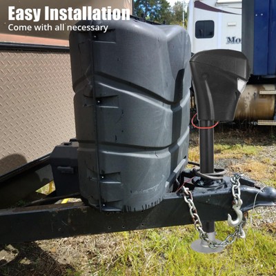 3500lbs Electric Tongue Jack for A-Frame Trailer with Front LED, Camper RV Heavy Duty Power Trailer Jack, 18'' Lift, DC 12V Electric Trailer Jack