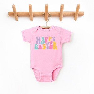 The Juniper Shop Happy Easter Wavy Colorful Baby Bodysuit - 1 of 2