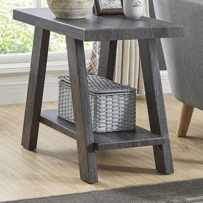 Syemin End Tables Wood Storage End Table Nightstand with Shelf Sofa Storage Side Table Bedside Tables for Small Space, Gray, 23.5"*14"*22"