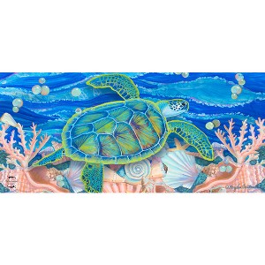 Briarwood Lane Spring Swimming Sea Turtle Mini Mat 22x10 Indoor Outdoor For Spring Doormat - 1 of 2