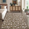 Floral Area Rug, Washable Modern Leaf Pattern Carpet, Non-Slip Low-Pile Throw Rug for Living Room, Bedroom, Dining Room - 2 of 4