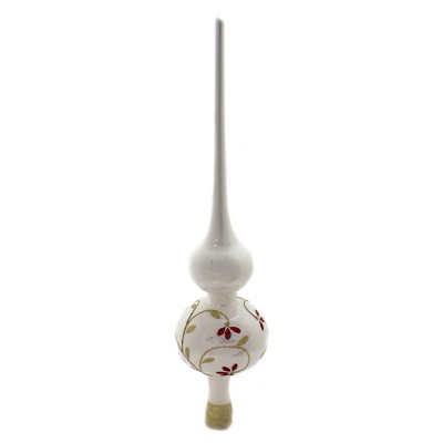 Christina's World 19.0" Red Gold White Vine Finial Christmas Tree Topper  -  Tree Toppers