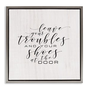 Stupell Industries Troubles & Shoes at Door, 18" x 18" - 1 of 4