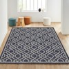 Modern Rug Turkish Style.Washable,Non-Slip, Light Weight Carpet Stain-Resistant,Breathable,Easy to Clean Sturdy Design for Garden,Lawn Blue 4 * 5'3" - 3 of 4