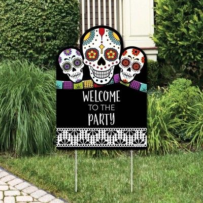 Big Dot of Happiness Day of the Dead - Party Decorations - Sugar Skull Party Welcome Yard Sign