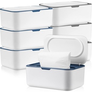 6 Pack Baby Wipes Dispenser with Lids, Refillable Container with Sealing Design for Bathroom and Nursery - 1 of 4