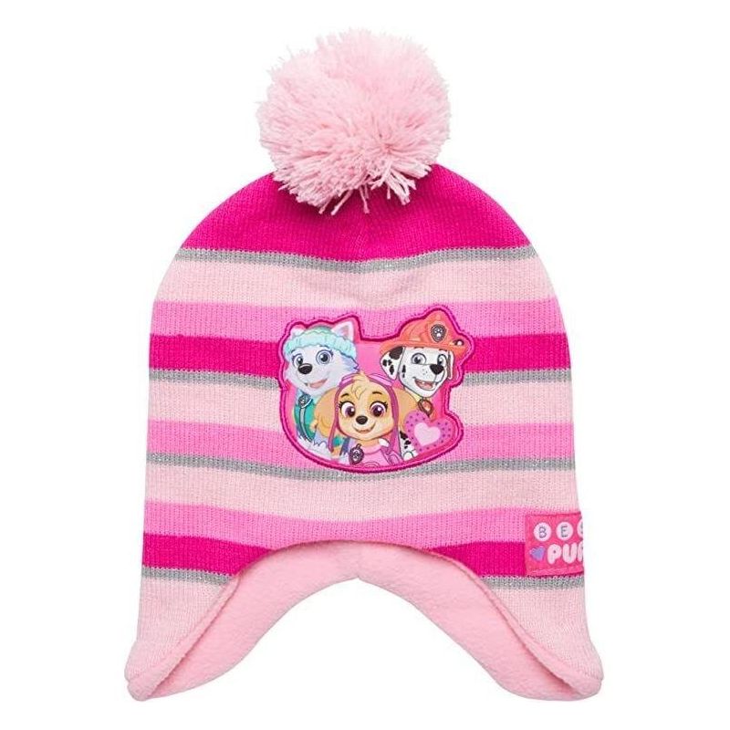 Paw Patrol Girls Winter Hat and 2 Pair Mittens or Gloves, Kids Ages 2-7, 2 of 5