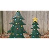 Kalalou Festive Metal Christmas Tree Yard Stakes – Set of 2, Hand-Hammered Holiday Decor - 3 of 4