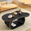 FONTOI Cloud Coffee Table with Curved Legs, Unique Design Accent Table with Round Edge for Living Room Apartment, Black, 23.6"*17.7"*39.3" - 4 of 4