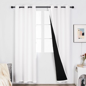 Deconovo Satin 100% Light sheiled Curtains 2Panels For LivingRoom or Bedroom - 1 of 4