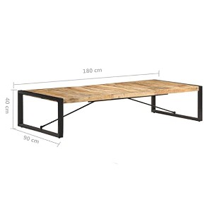 vidaXL Coffee Table 70.9"x35.4"x15.7" Rough Mango Wood - 1 of 4