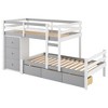 JUJABU Twin over Twin Loft Bunk Bed with Drawers and Ladder - 2 of 4