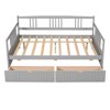 Full Size Daybed With Safety Guardrails, 2 Drawers, Wood Slat Support Platform Bed For Bedroom, Living Room No Box Spring Needed Sofa Day Bed Frame - 3 of 4